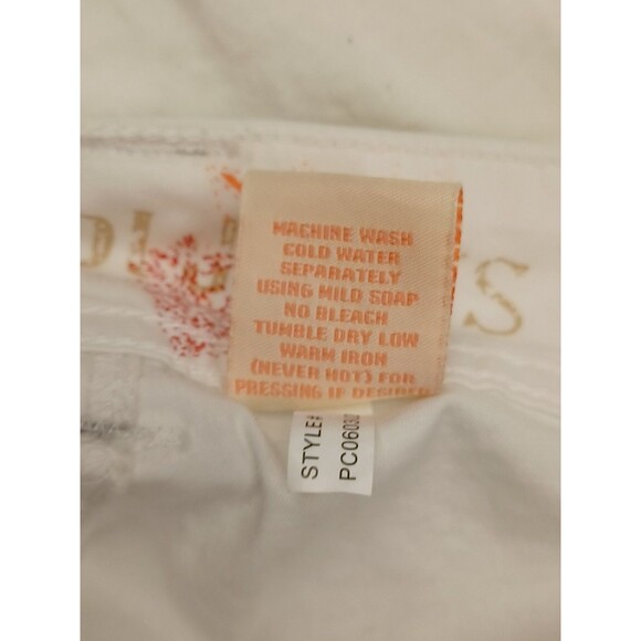 Zana DI Jeans Womens Capri White Silver Embroidery Sz 24 - Picture 9 of 9